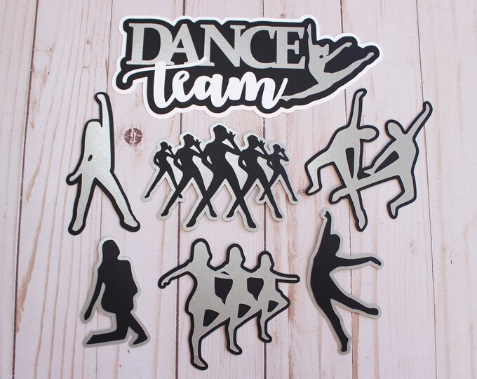 Any Color Combo, Dance Team Diecut Set, Set of 7, Drill Team Die Cuts, High School Dance Diecuts, Custom Team Colors, Handmade Embellishment