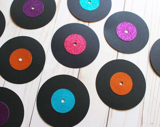 Vinyl Record Die Cuts, Retro Die Cut, Rock N Roll Die Cut, Rock Music Die Cut, Music Scrapbook, Handmade Die Cuts, Retro Scrapbook Pages