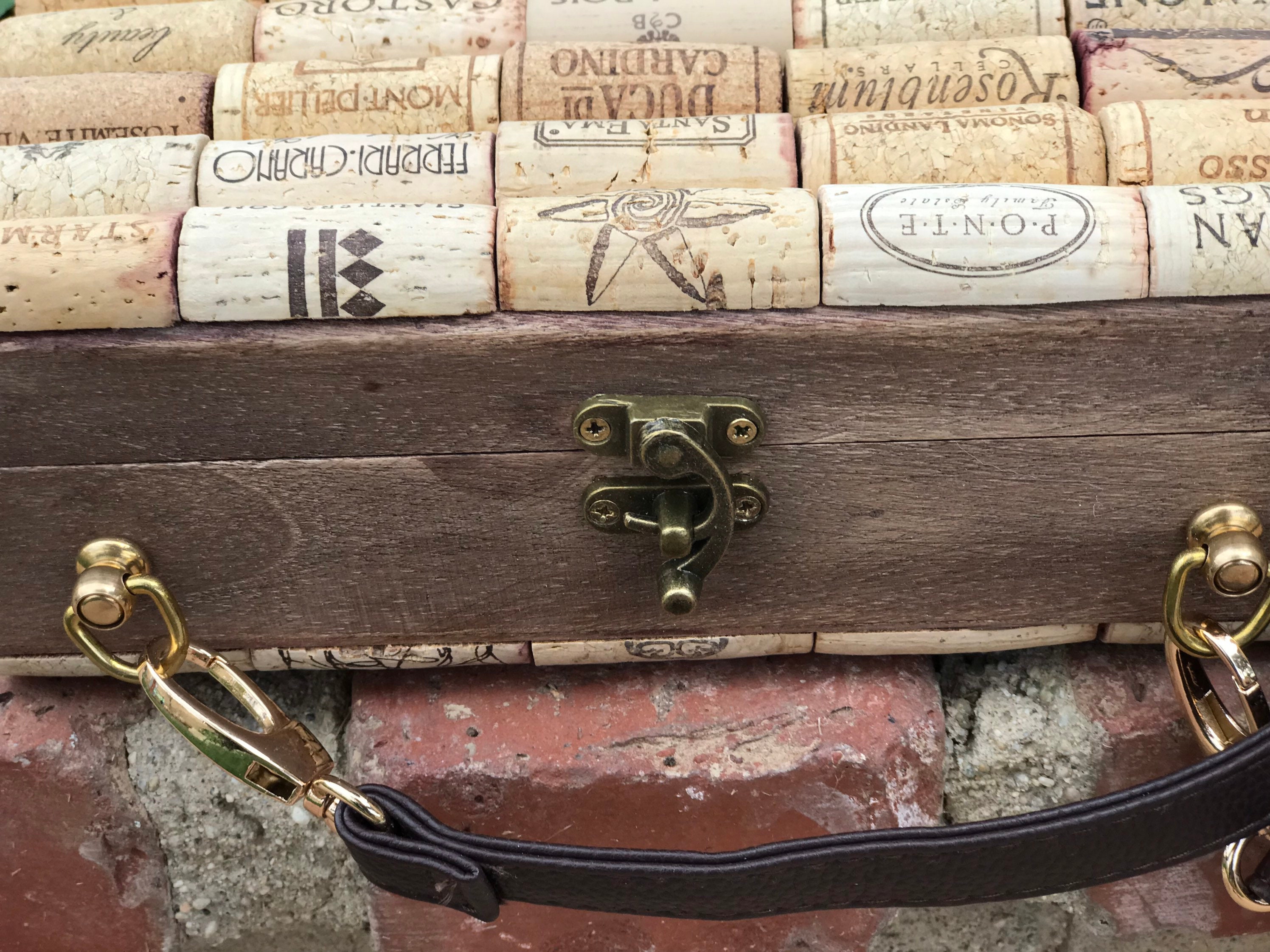 Cigar Box Wine Cork Purse With Custom Hardware & Leather Purse Etsy