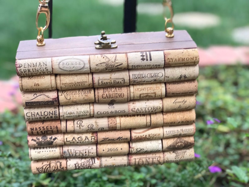 Cigar Box Wine Cork Purse With Custom Hardware & Leather Purse Etsy