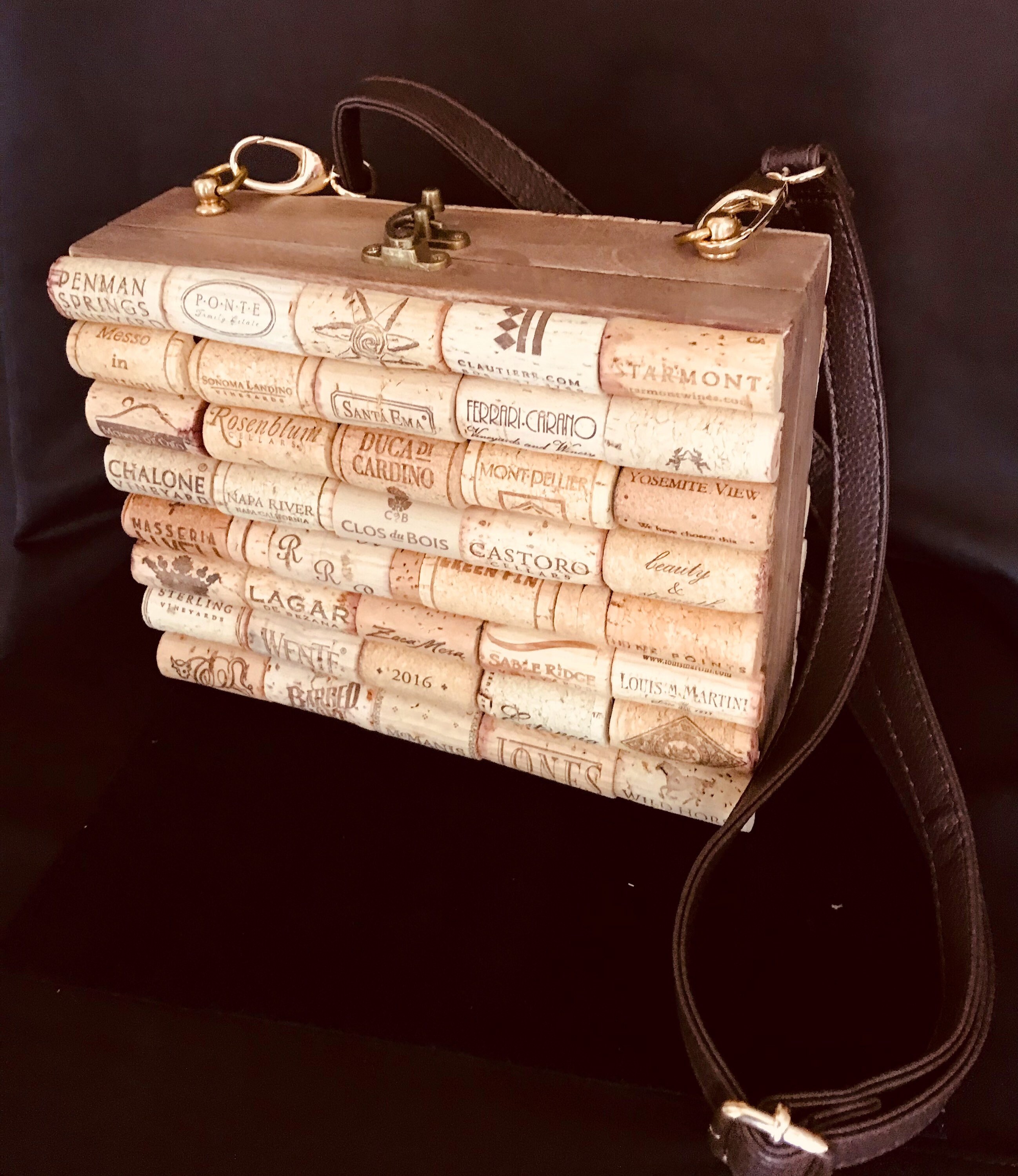 Cigar Box Wine Cork Purse With Custom Hardware & Leather Purse Etsy
