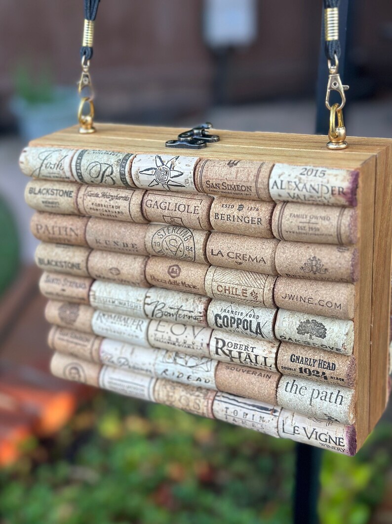 Cigar Box Wine Cork Purse With Custom Hardware & Leather Purse Etsy