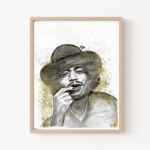 Jimi Hendrix - Original Ink/Watercolor Art Print - Rock N Roll Art - Home Decor - Dorm Decor - Music Lover Gift - Jimi Hendrix Art Print