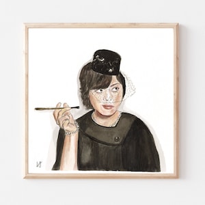 Janet Snakehole- Original Ink/Watercolor Art Print- April Ludgate- Parks and Recreation- Dorm Art- Aubrey Plaza- Iconic TV- Parks and Rec