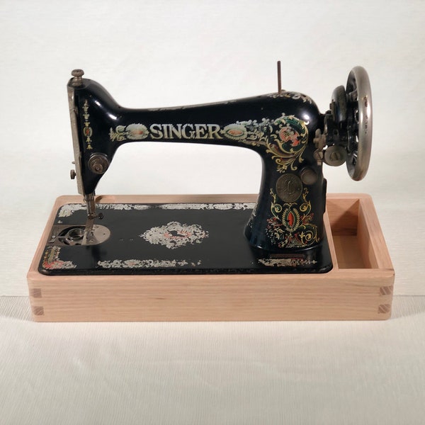 Oak hardwood sewing machine base. For full size Singer, Pfaff. - Unfinished