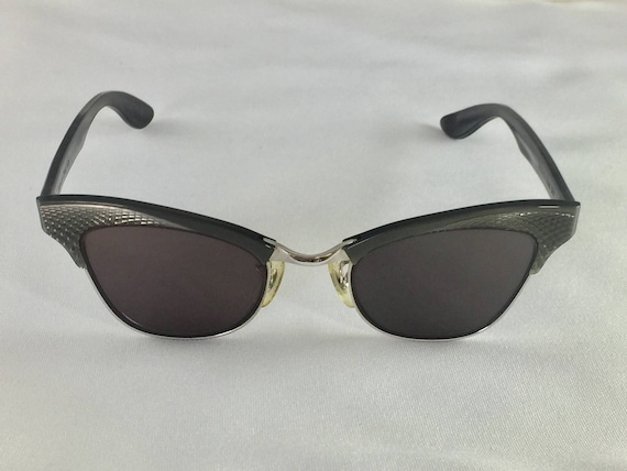 1950s black silver Cat eye sunglasses