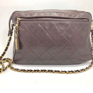 Chanel Timeless black chevron leather bag 80s - Katheley's