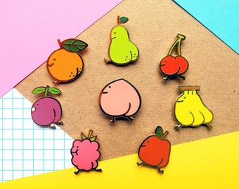 fruity booty enamel pins