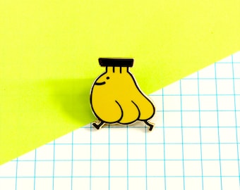 triple butt banana enamel pin