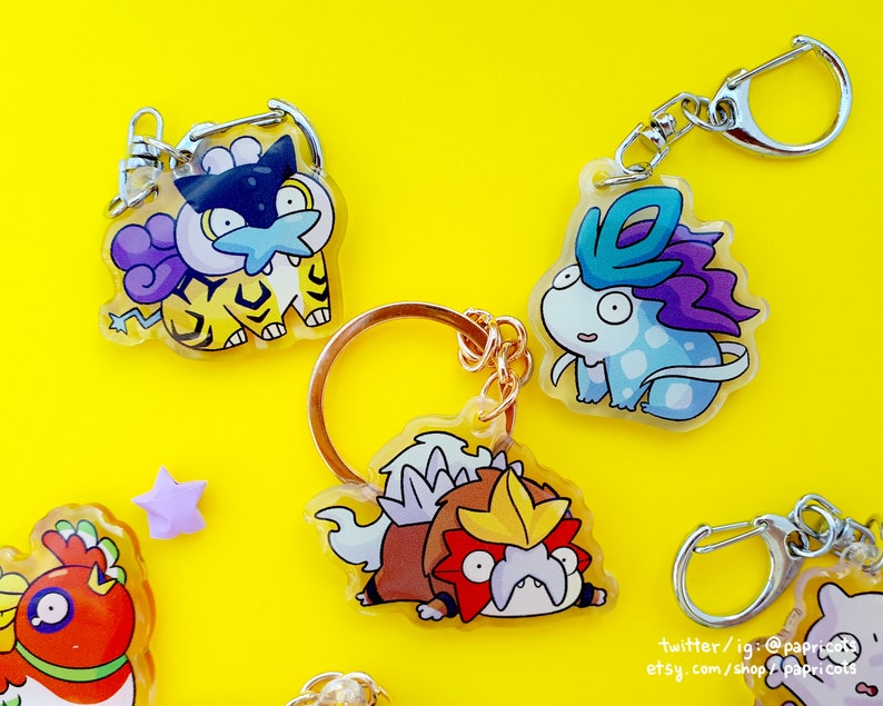 chubby legendary pokemon keychains image 4