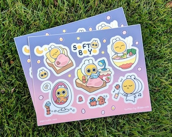 Soft Boyo NIGHT Sticker Sheet - vinyl journalling, planner, water bottle, laptop, deco stickers