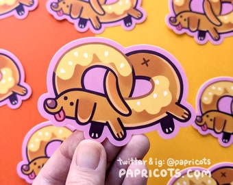 Pretzel Dog Vinyl Sticker