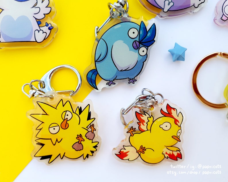 chubby legendary pokemon keychains image 2