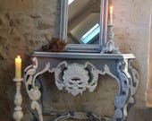Console of Louis XV weathered gray Gustavian style