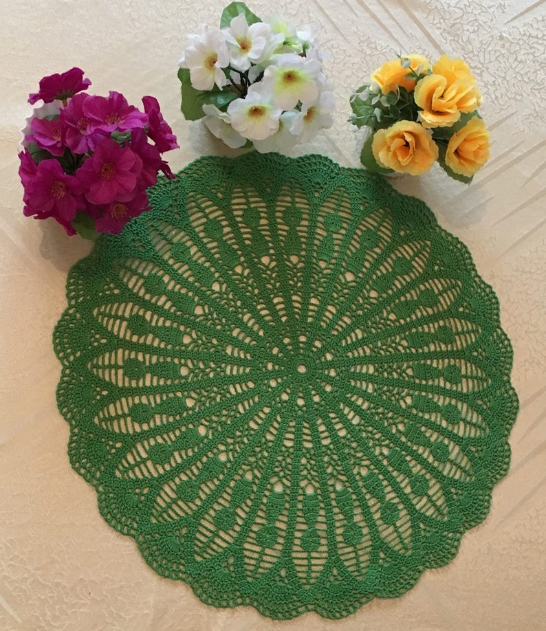 Coffee Table Doily Table mat Kitchen accessory Round Etsy