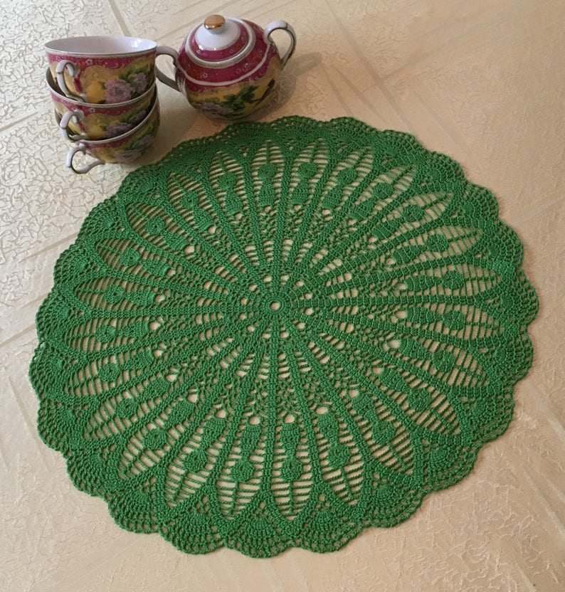 Coffee Table Doily Table mat Kitchen accessory Round Etsy
