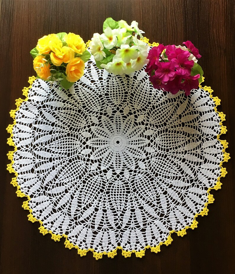 White doily Crochet doily Lace doily Cotton doily Etsy