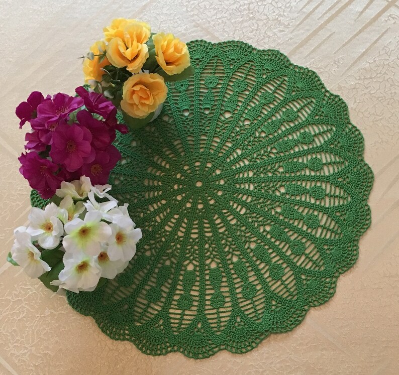 Coffee Table Doily Table mat Kitchen accessory Round Etsy
