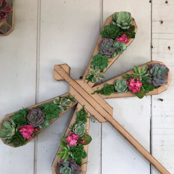 Dragonfly Succulent Wall Planter – Urban Redwood Vertical Garden, DIY Kit