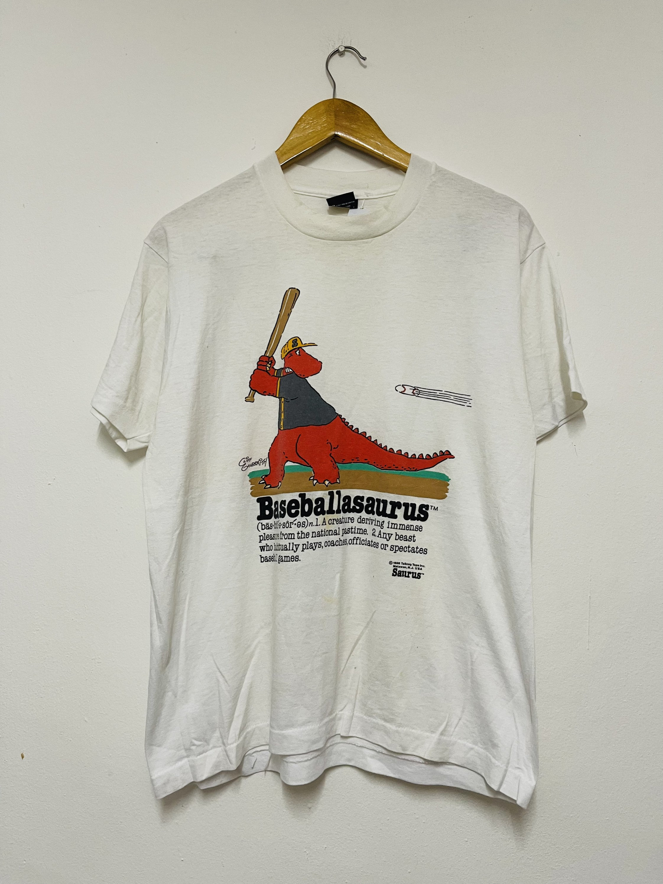 ヴィンテージ 80年代 Baseballasaurus 1986 Saurus Comics Tシャツ 