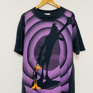 Vintage 90s Looney Tunes 1992 OVP Cartoons T-Shirt / 90s Overprinted T-Shirt / 90s Cartoons / 90s Archives / 90s Streetwear / Black / M