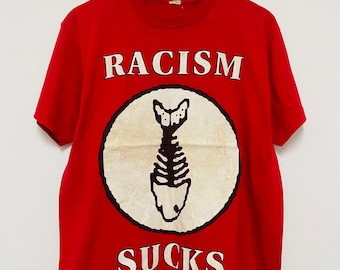 Vintage 90s Fishbone Band Tee - Fuck Racism - Large Size - Etsy