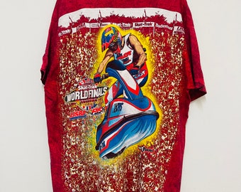 Vintage 90’s Skat-Trak World Finals Sport T-Shirt / Jet Ski / Over Printed / Sportwear / XL / Red