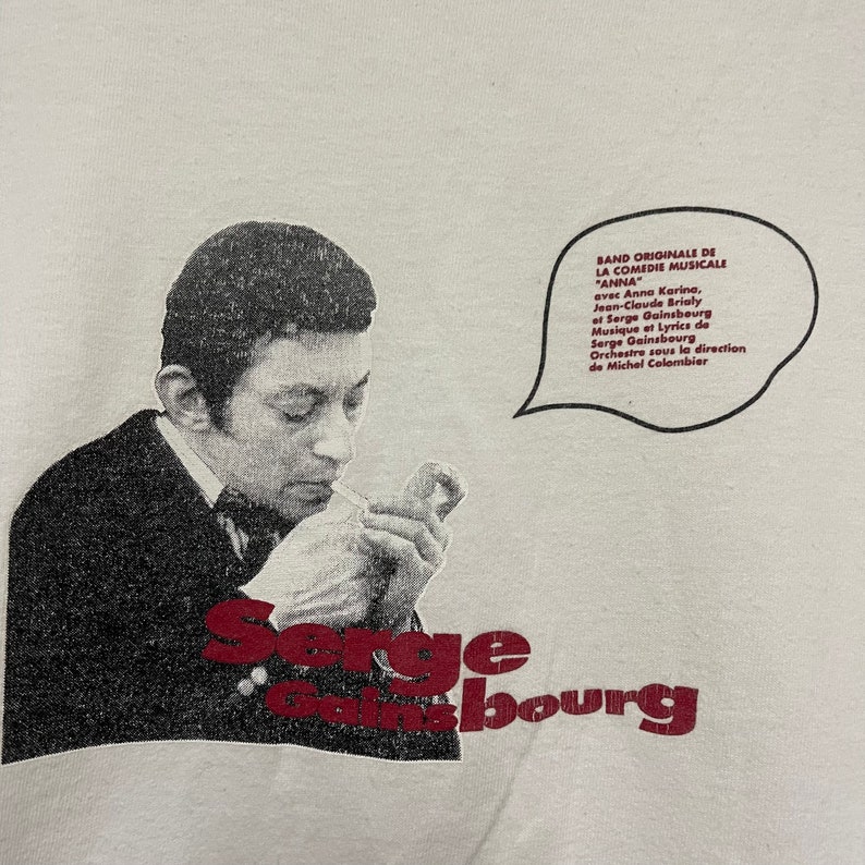 Vintage 90s Serge Gainsbourg Anna Film Maker T-Shirt / Film Movie / Rare / Streetwear / White / S image 4