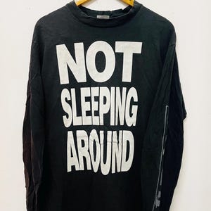 Vintage 90s Ned’s Atomic Dusbin : Not Sleeping Around 1992 T-Shirt / Alternative Rock / Indie Rock / England Music / Long Sleeve / Black / L