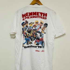 Vintage 90er Kenneth & The Knutters “Gubb Tour 1990 T-Shirt / Rock / Band / Streetwear / Weiß / XL