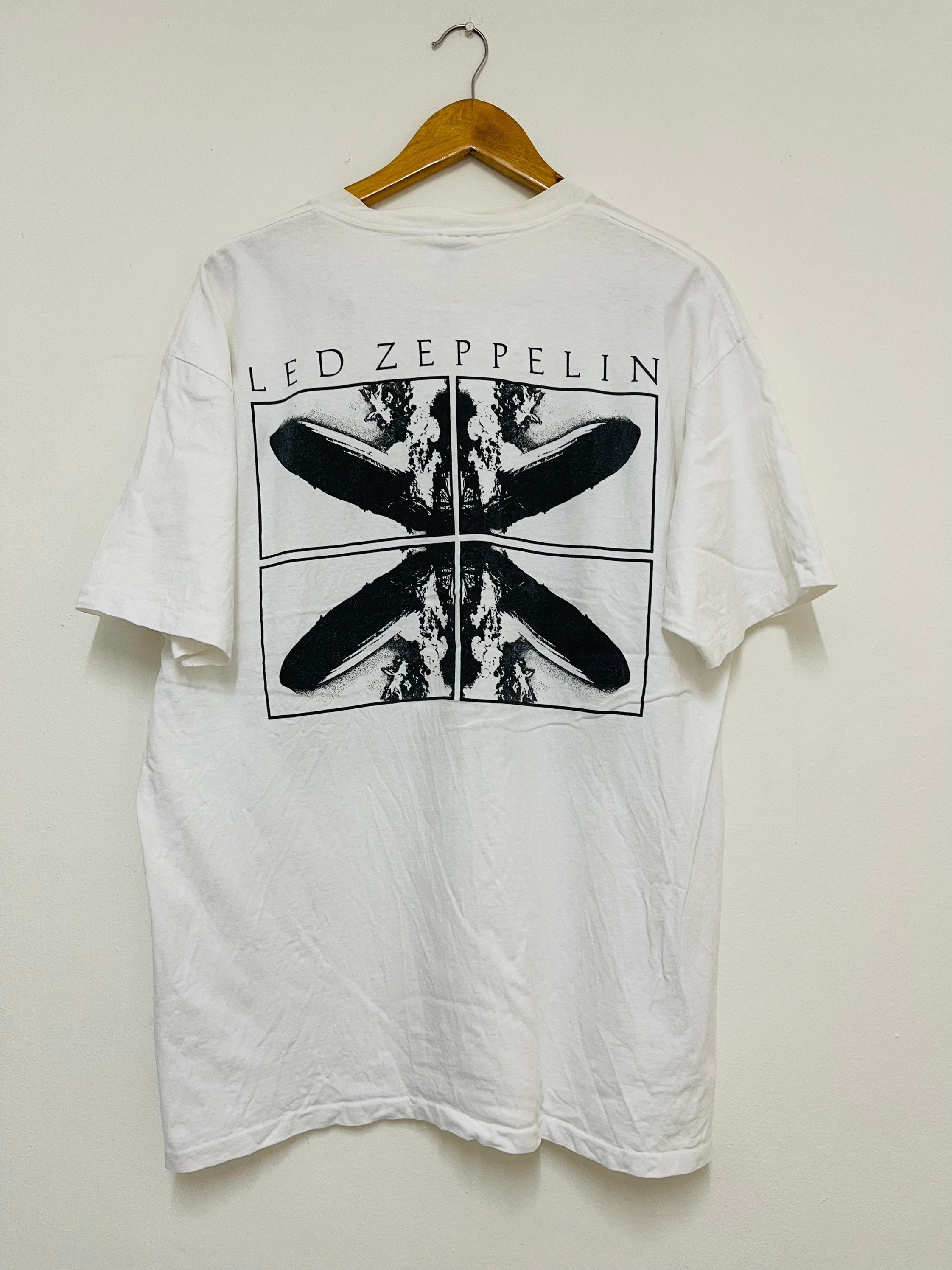 ミュージシャン 90's LED-ZEPPELIN T-shirt Vintage 90s Led Zeppelin 1992 Self Portrait Photo Rock T