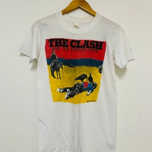Vintage 70’s The Clash “Give Em enough Rope 1978 Punk Band T-Shirt / Punk Rock / Streetwear / White / M