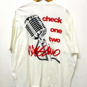Vintage 90s Mossimo : Check One Two  T-Shirt / Modern Streetwear / Rare / Street Fashion / Designer / Skate Surf / White / XL
