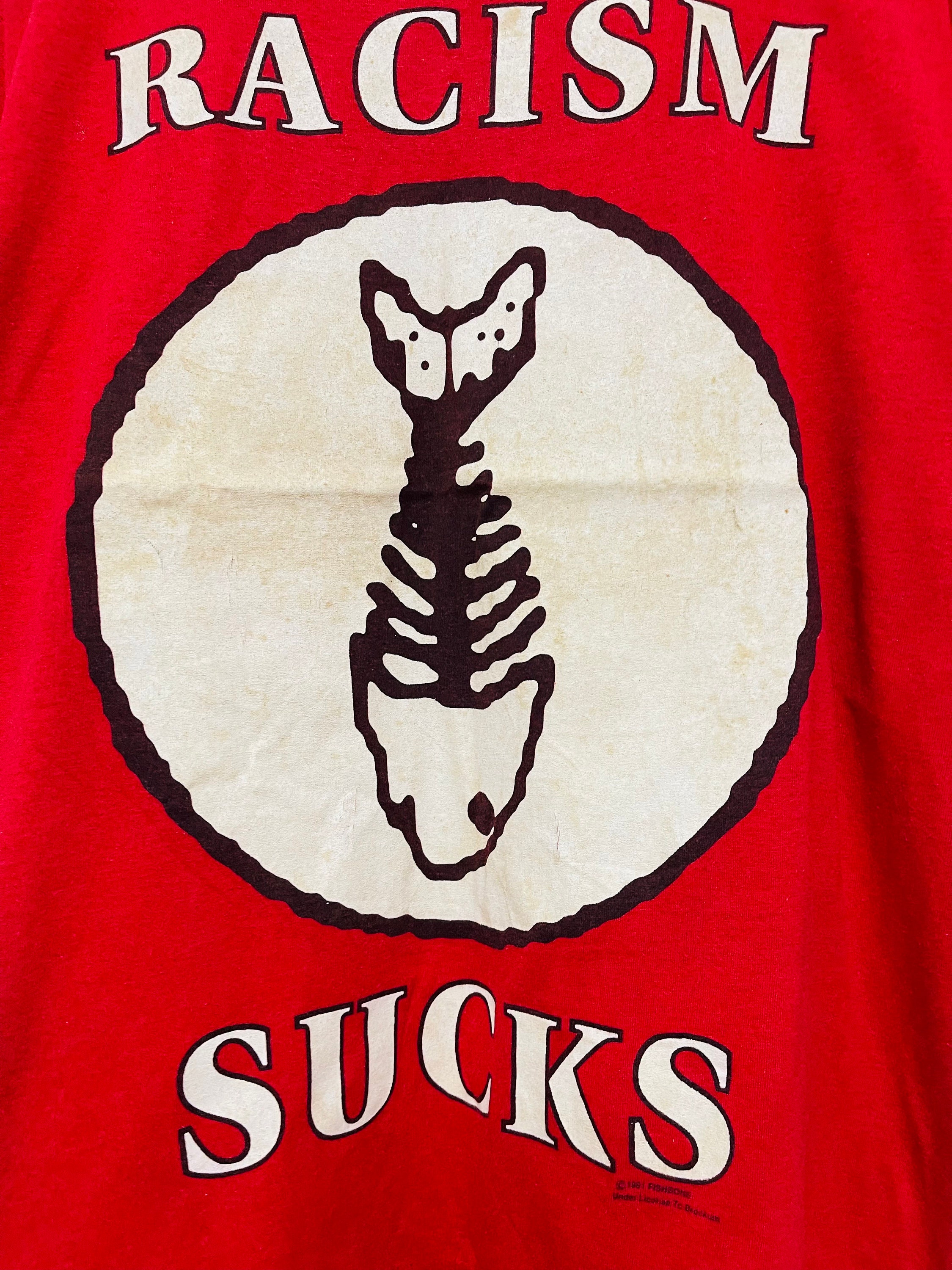 Vintage 90s Fishbone Band : Racism Sucks 1991 Funk Rock Music T