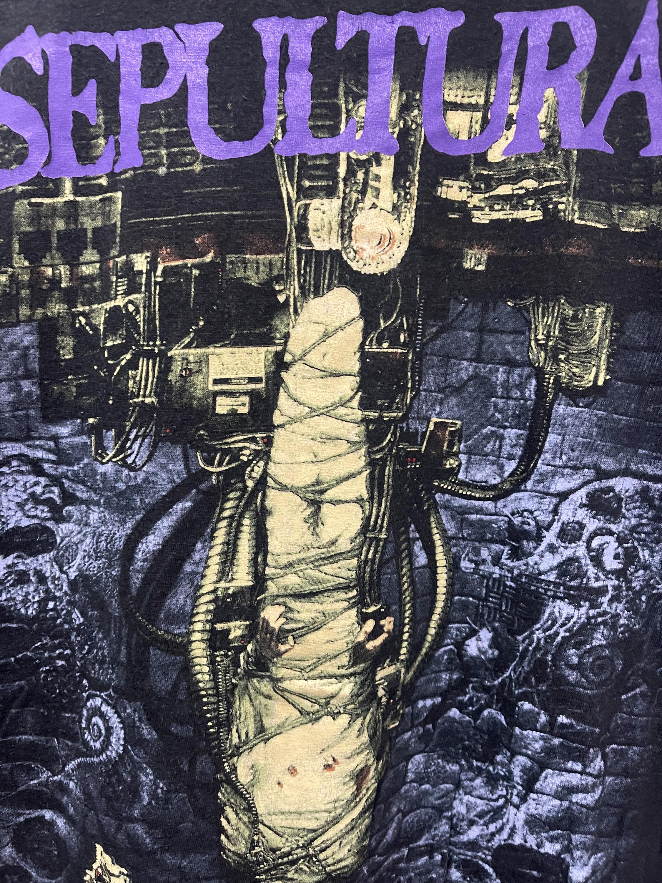 Vintage 90s Sepultura Band : Chaos A.D 1993 Tour T-shirt / Death