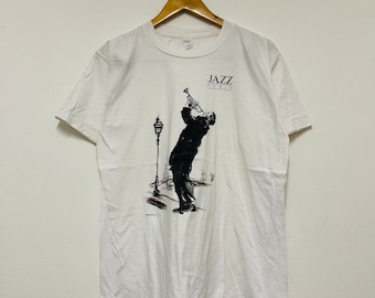 Camiseta vintage de jazz fusión de los 90 de Danhilo / Diseño artístico / Arte pop / Música / Estilo urbano / Blanca / Talla L