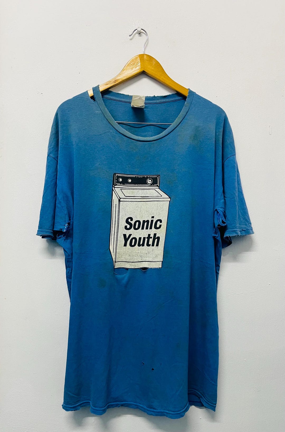 Vintage 00s Sonic Youth Washing Machine T-shirt : Blue XL