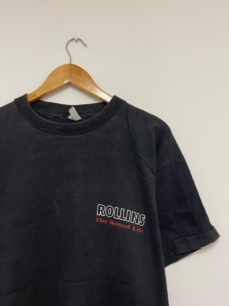 Vintage 90s Rollins Band The Boxed Life 1993 Punk T-Shirt / Punk Rock / Hardcore Punk / Streetwear / Music / Black / XL image 4