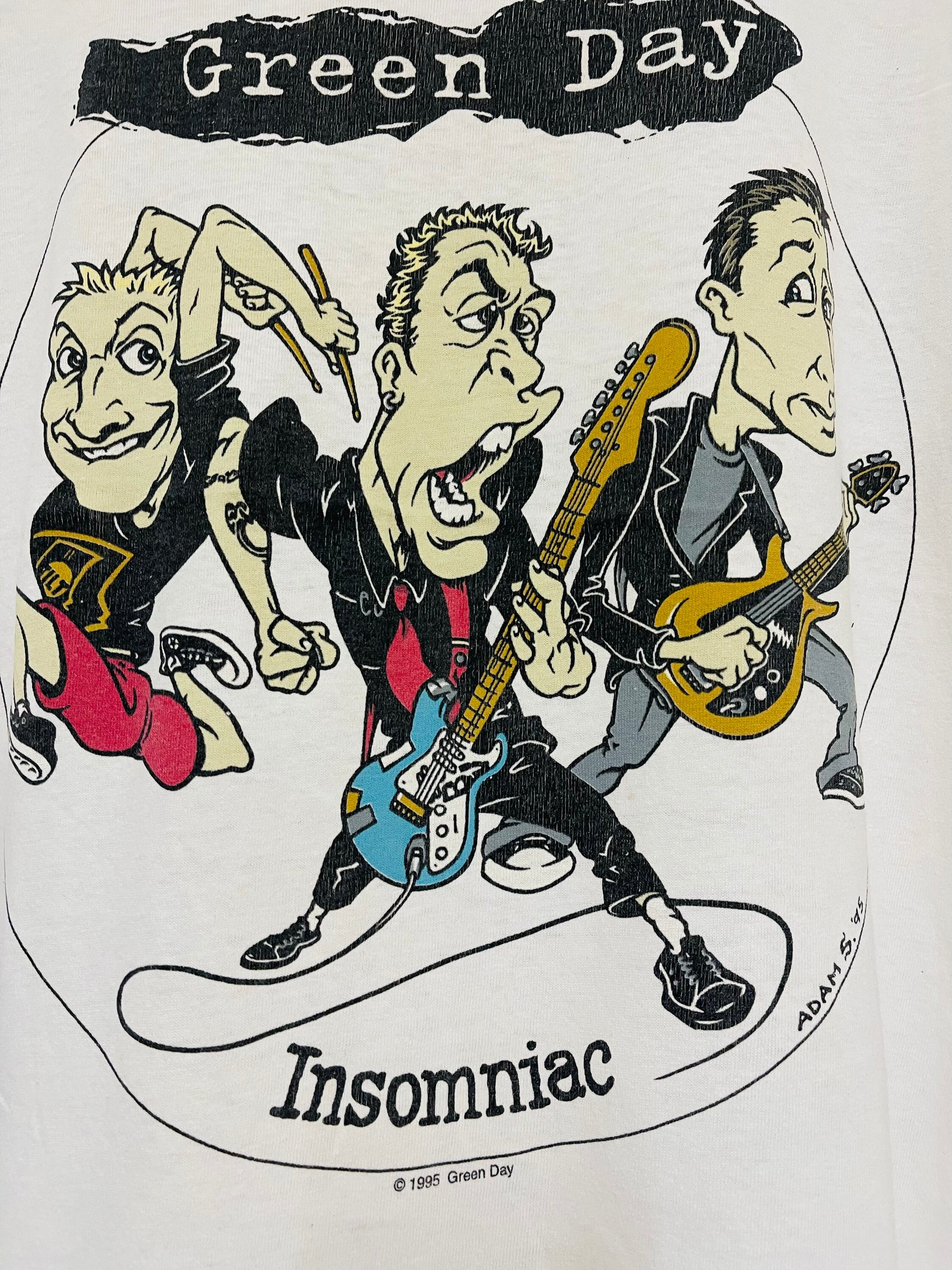 Vintage 90s Green Day : Insomniac 1995 Punk Rock Band T-shirt