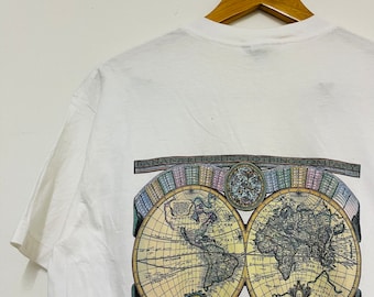 Vintage 90's Banana Republic “world Map T-shirt / Streetwear