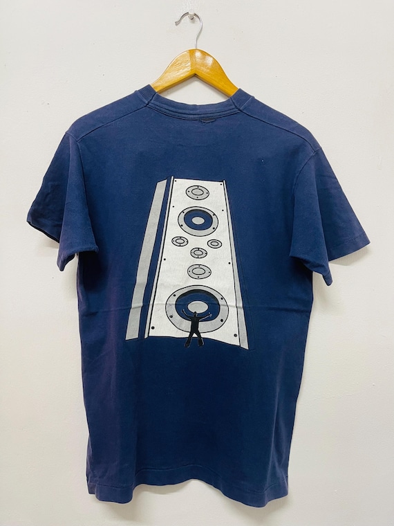 Vintage 90s Caffeine Records : Trance Music Records Label T-Shirt / House Music / Rave / DJ / Streetwear / Recordings / Blue / Euro / M