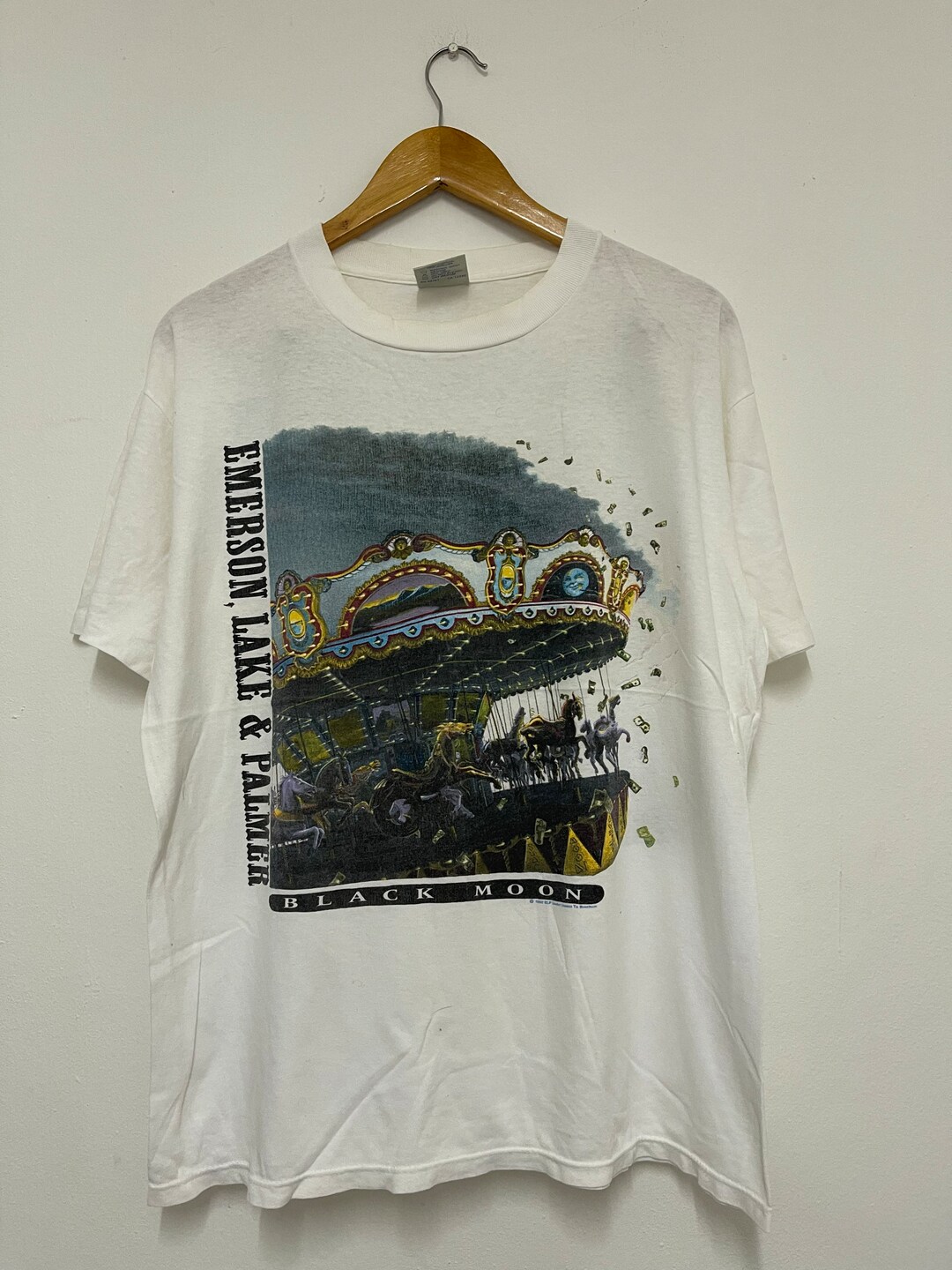 希少 Emerson, Lake & Palmer 90s ヴィンテージ バンT Vintage 90's Emerson , Lake & Palmer “ Black Moon 1992 Band T