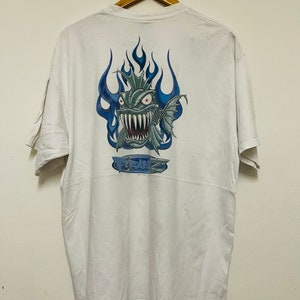 Vintage Y2K PiranaZ 2001 Streetwear T-Shirt / Skate Surf / Streetwear / White / XL