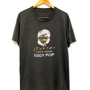 Vintage 70s Iggy Pop 1977 Tour Punk T-Shirt / Punk Rock / 70s Music / American Music / American Punk / Rare / Tour / Thin / Black / L