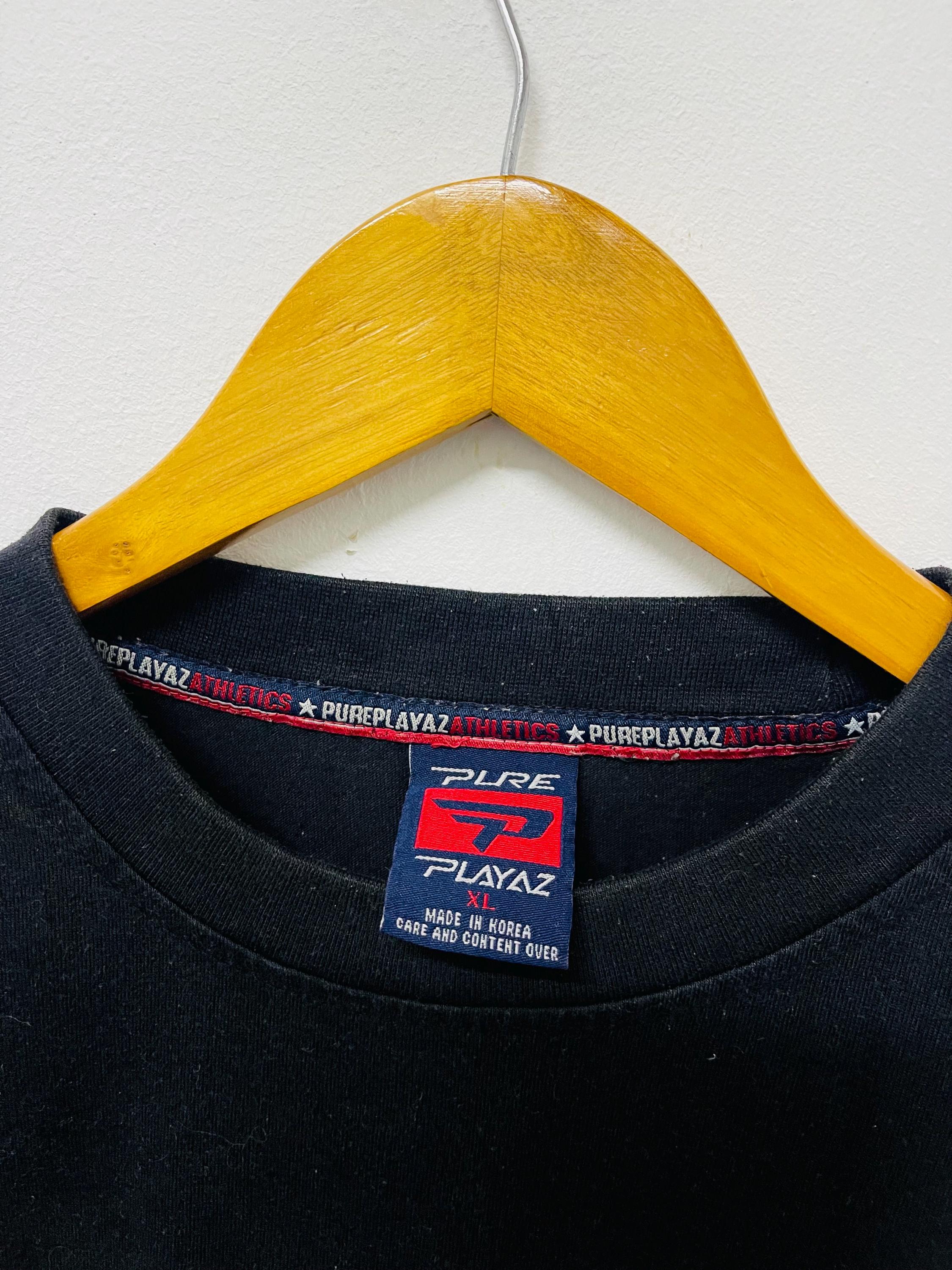 90s 00s Pure Playaz スタジャン Y2K B系 HIPHOP Vintage Y2K Embroidered T-shirt: Pure Playaz Hip Hop Fashion (XL