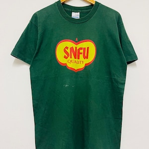 Vintage 90s SNFU Band : Geek 7 1995 Hardcore Punk Music T-Shirt / Skate Punk / Music / Tour / Punk / Ken Chinn / Green / M