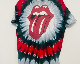 Vintage 90s The Rolling Stones : Voodoo Lounge 1994 Psychedelic Rock Band T-Shirt / Rock Tee / Artwork / Streetwear / Tie Dye / L