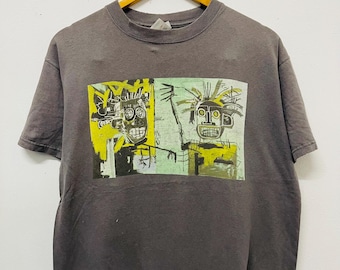 Vintage 00s JMB : 2002 Art Fotofolio T-Shirt / Pop Art / Neo-Expressionism Movement / Artwork /Streetwear / Basquiat / Gray / M