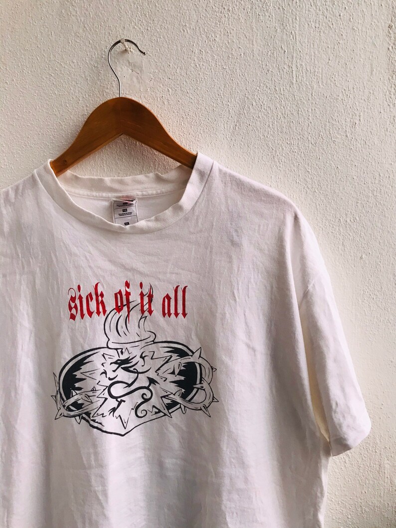 Vintage Sick of It All \u201c SOIA \u201c American Hardcore Punk Music Band T-Shirt Grab It !