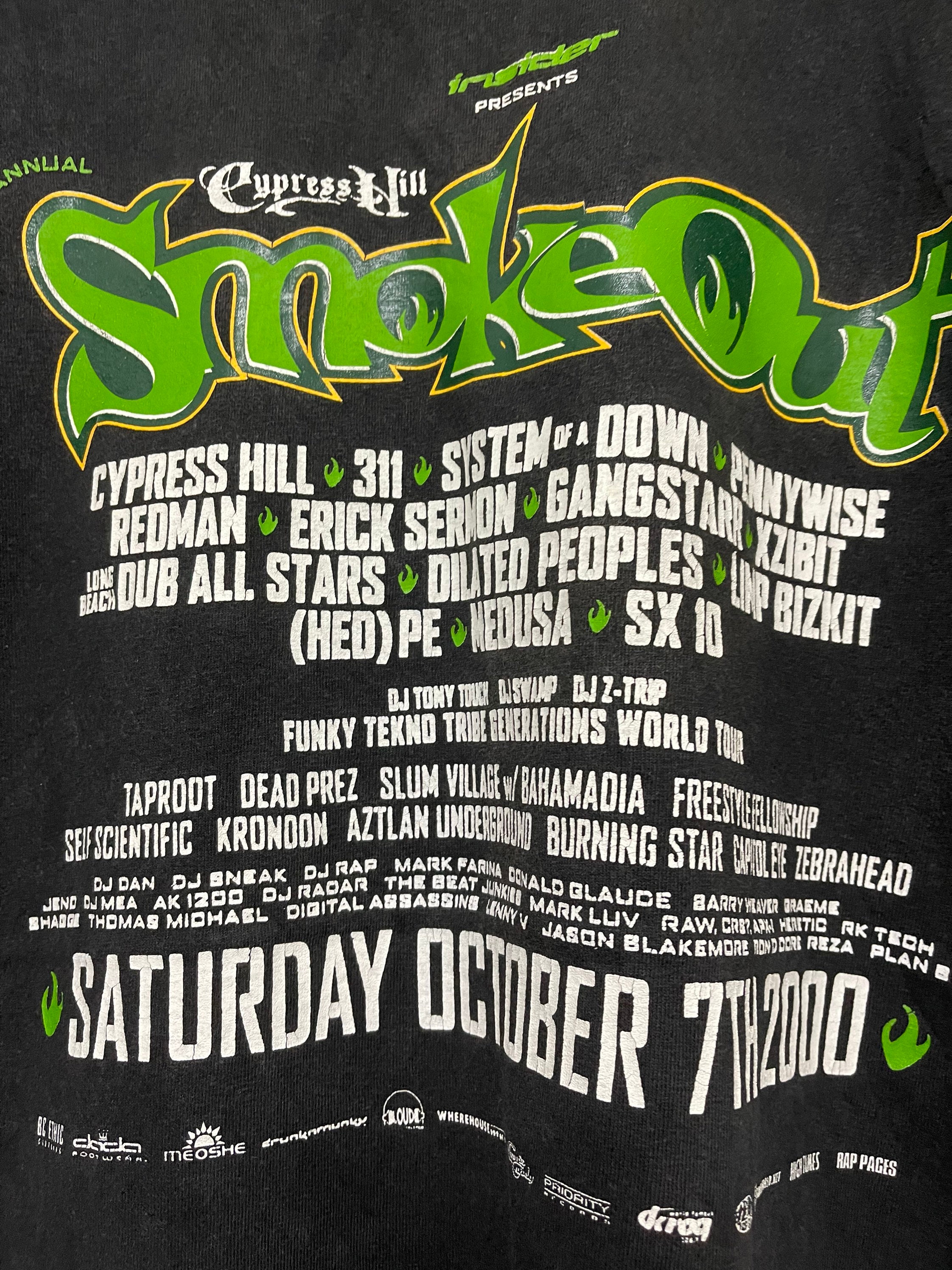 Vintage Cypress Hill 1999 2nd Smoke Out Festival T-Shirt XXL